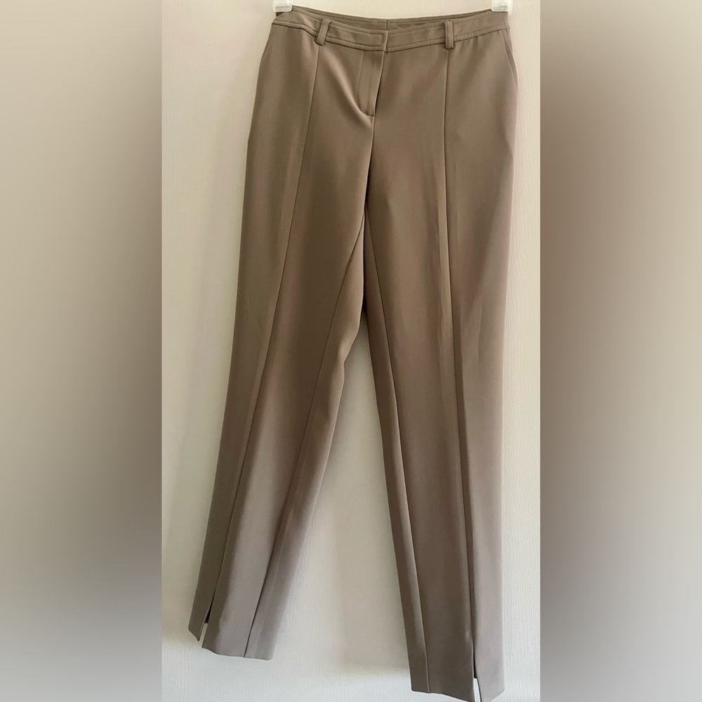 Taupe Tailored Trousers with Straight-Leg like new